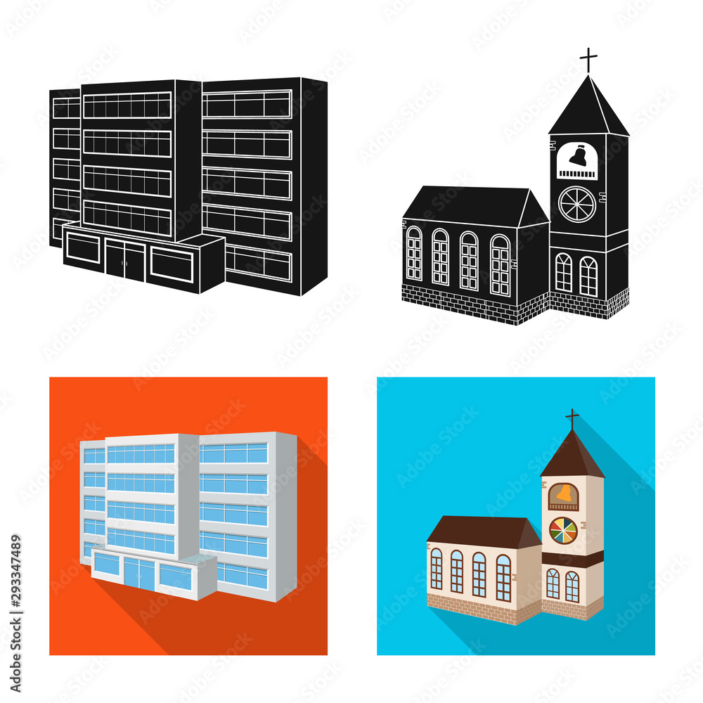 Vector design of facade and housing logo. Set of facade and infrastructure vector icon for stock. Vector design of facade and housing logo. Set of facade and infrastructure vector icon for stock.