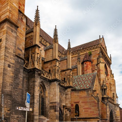 Colmar in Alsace, France. The city on the canals famous for the production of Riesling, Gewurztraminer, Muscat, Pinot Grigio and Pinot Bianco wines. View of the ancient city. photo