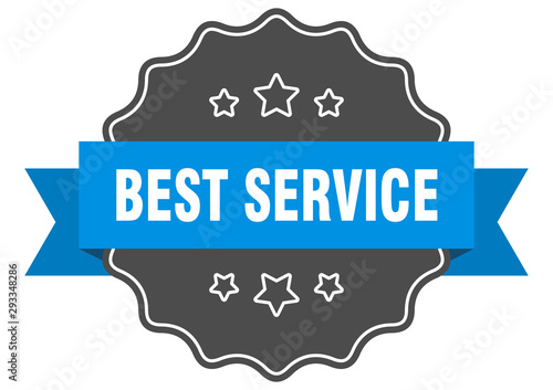 best service blue label. best service isolated seal. best service