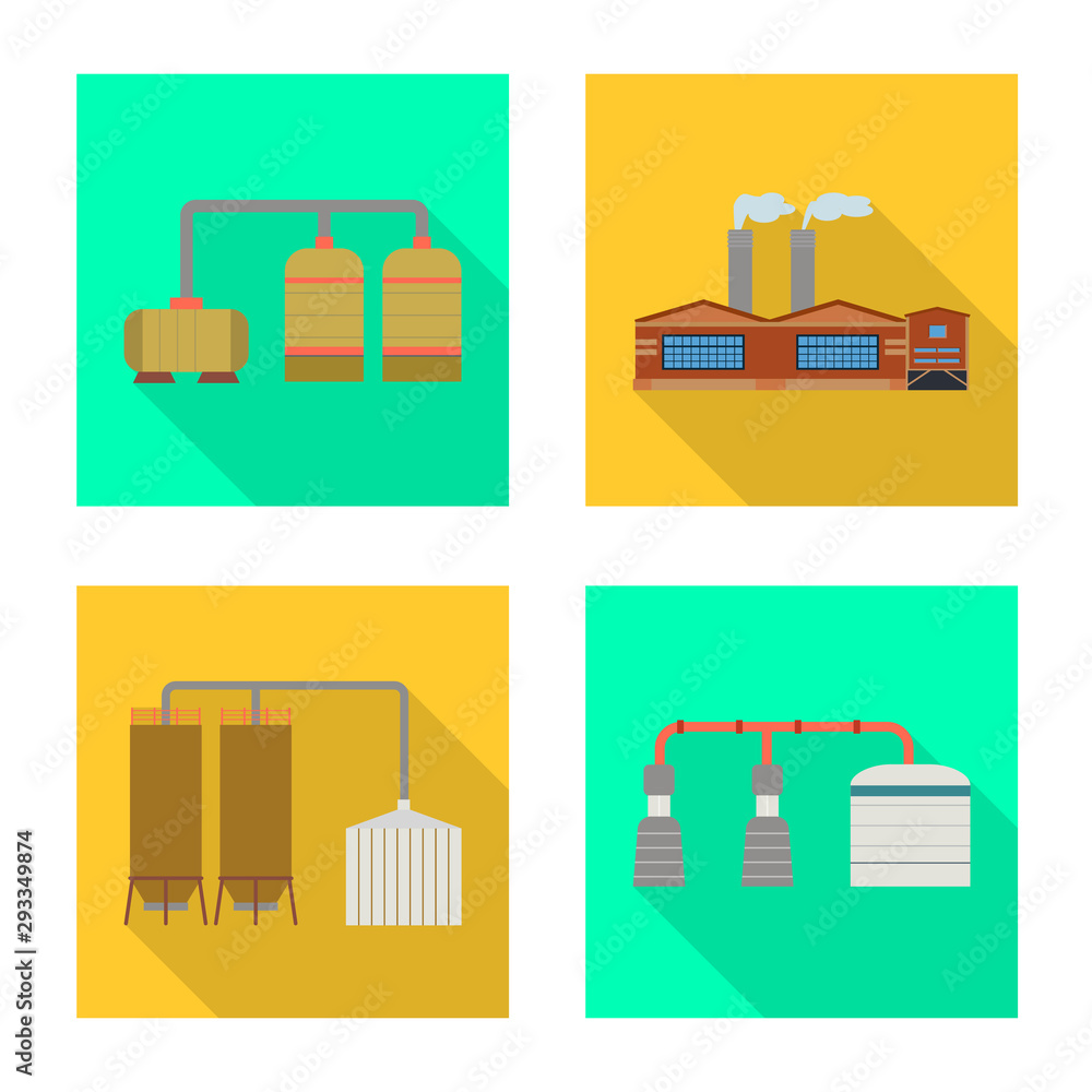 Vector design of factory and industry sign. Set of factory and construction stock symbol for web. Vector design of factory and industry sign. Set of factory and construction stock symbol for web.