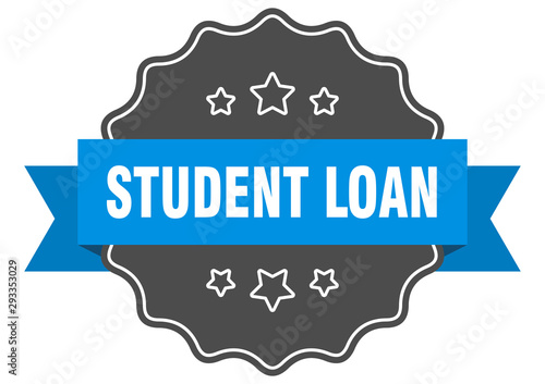 student loan blue label. student loan isolated seal. student loan