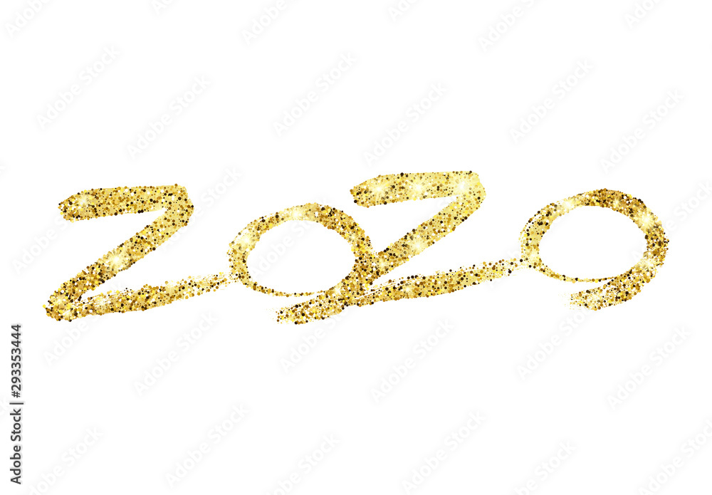 2020 gold glitter lettering and hand drawn numbers 2020 gold glitter lettering and hand drawn numbers