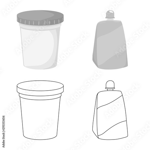 Isolated object of organic and lactose symbol. Set of organic and farm vector icon for stock.