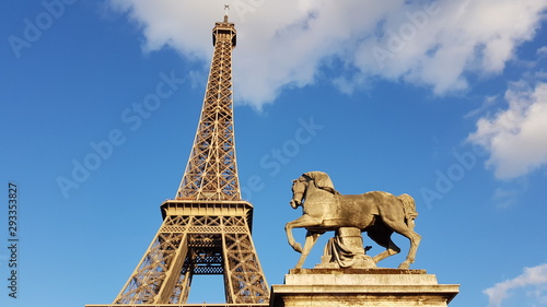 Eiffel tower near Paris in France