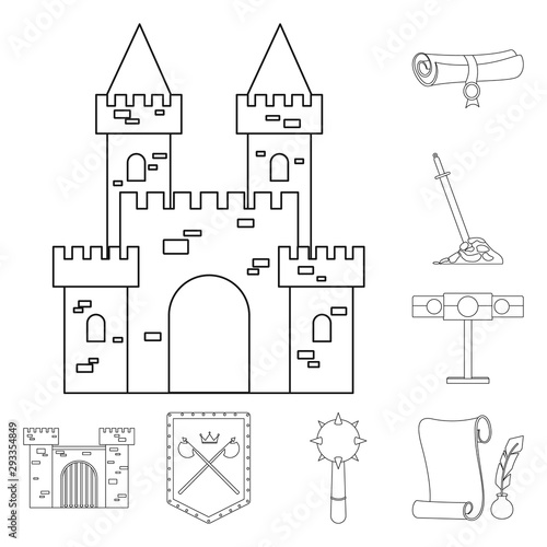 Vector design of heritage and ancient symbol. Set of heritage and tournament stock vector illustration.