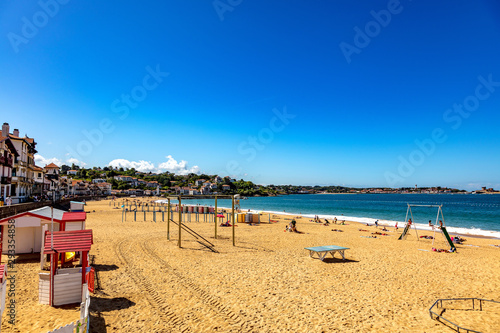 Saint-Jean-de-Luz  France - View of the beach and holidaymakers