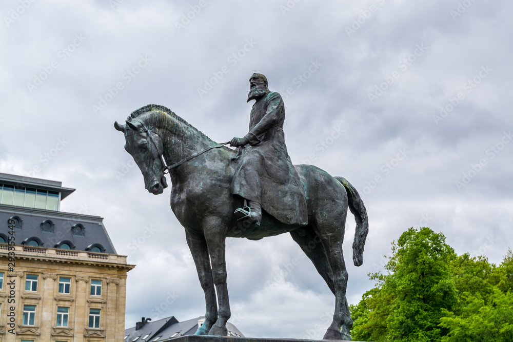 Statue of Leopold II in Brussels, Belgium. Statue of Leopold II in the center of Brussels, Belgium Statue of Leopold II in Brussels, Belgium. Statue of Leopold II in the center of Brussels, Belgium