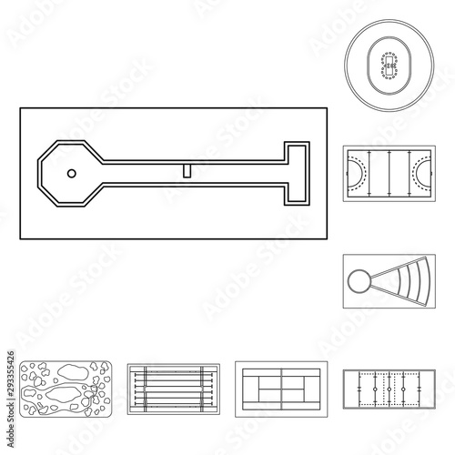 Vector illustration of plan and sport icon. Collection of plan and game vector icon for stock.