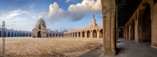 The Mosque of Ahmad Ibn Tulun is Cairo's oldest mosque located in the Islamic area, Egypt. photo
