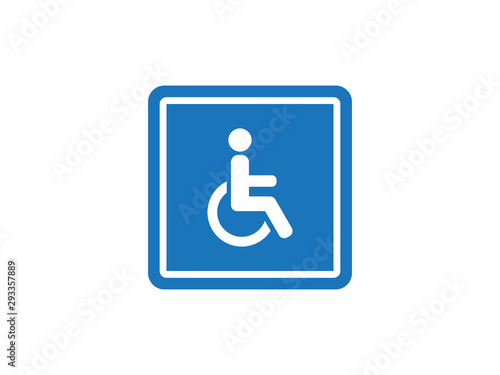 Disabled handicap icon vector on white background. 