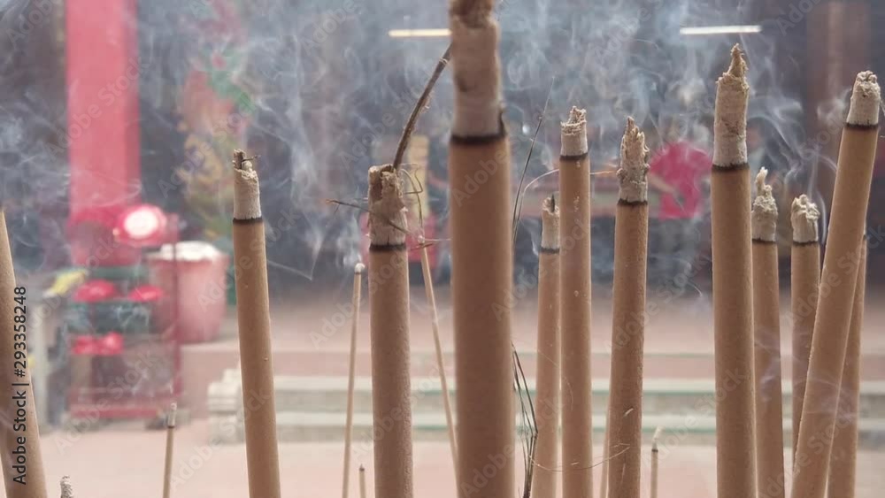 close up video of smoke rising from incense burners in a chinese temple in Kuala Lumpur, Malaysia close up video of smoke rising from incense burners in a chinese temple in Kuala Lumpur, Malaysia