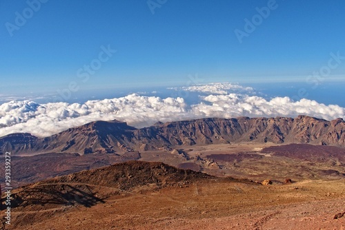 empty landscape with the Spanish peak volcanoes on Tenerife, Canary Islands