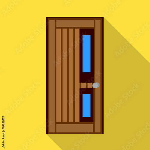Isolated object of door and wooden icon. Set of door and lock vector icon for stock.