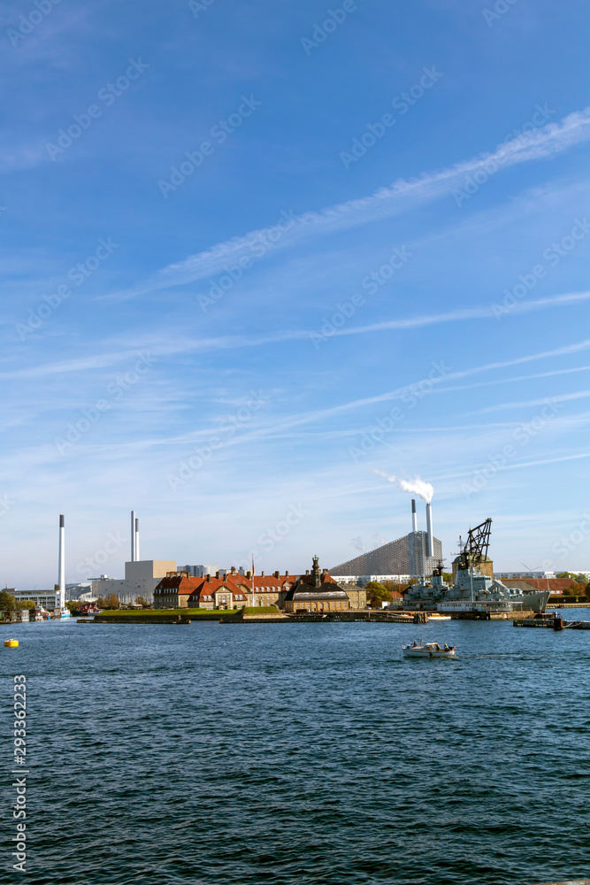 Copenhill modern waste treatment factory, combined heat and power waste to energy plant in Copenhagen, Denmark