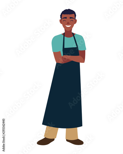 Isolated seller man vector design