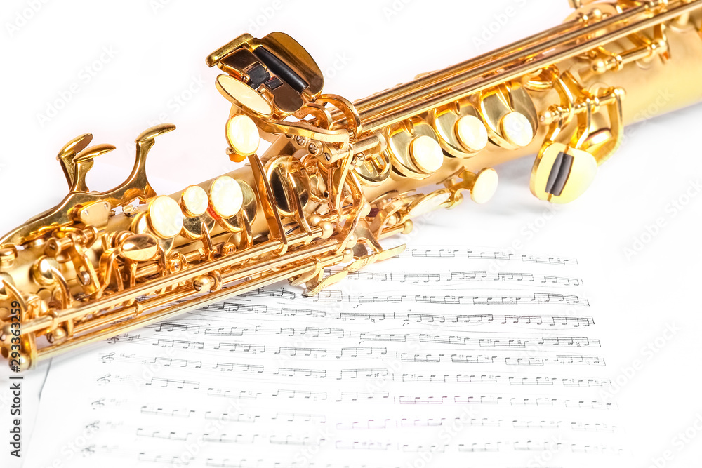 Obraz premium soprano saxophone on white background