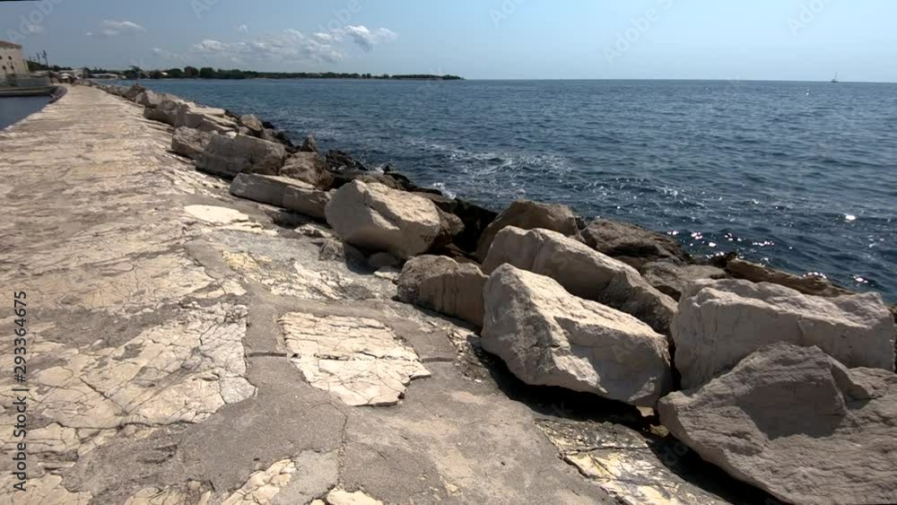 Dynamic moving man made concrete barrier, Croatia Dynamic moving man made concrete barrier, Croatia