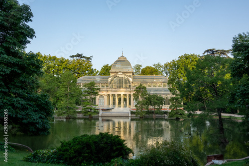 The Glass Palace built in 1887 (Palacio de Cristal) in the public park of Retiro, Madrid, Spain.