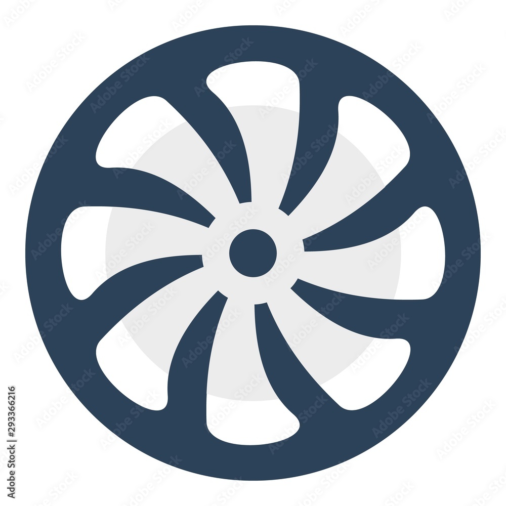 Computer fan icon. Flat illustration of computer fan vector icon for web design Computer fan icon. Flat illustration of computer fan vector icon for web design