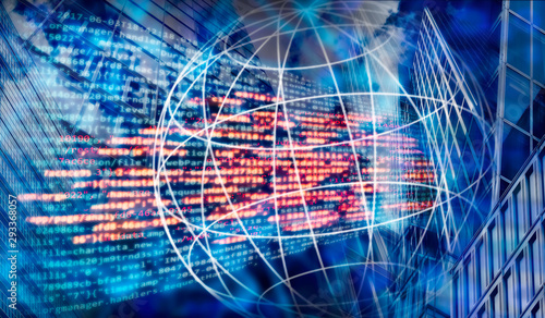 Fototapeta Naklejka Na Ścianę i Meble -  Program code and global business