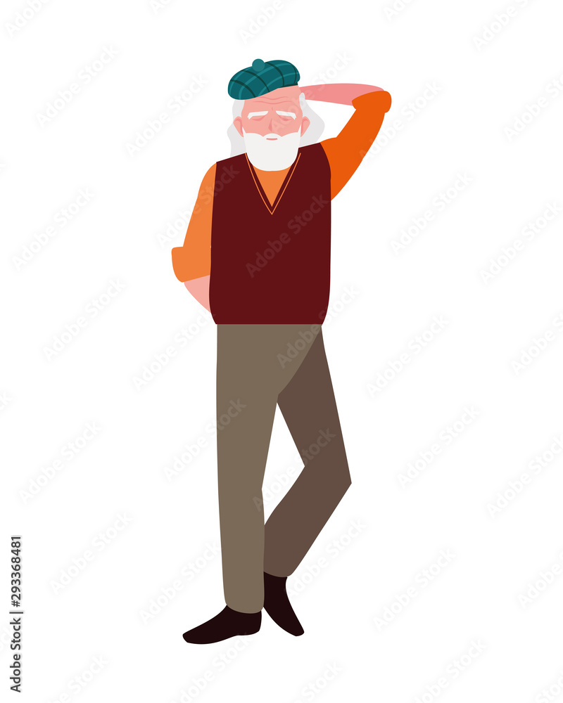 Grandfather cartoon vector design icon Grandfather cartoon vector design icon
