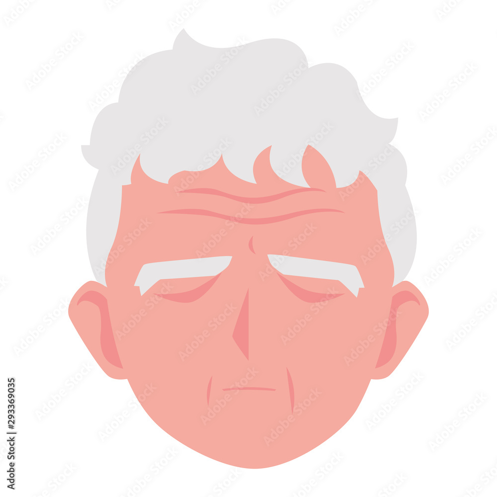 Grandfather head cartoon vector design