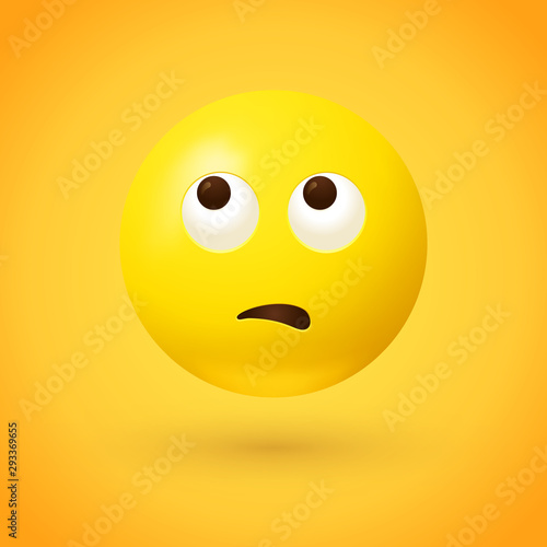 Emoji with rolling eyes and slightly frowning mouth - conveys moderate disdain, disapproval, frustration, or boredom