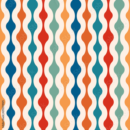 Retro minimal seamless pattern - colorful nostalgic background design