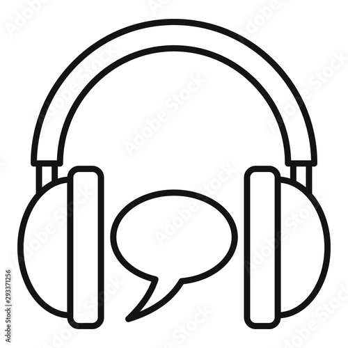 Audio headset education icon. Outline audio headset education vector icon for web design isolated on white background