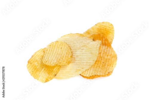 Potato chips isolated on white