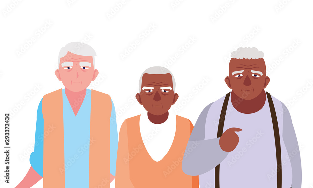 Grandfathers cartoons vector design icon Grandfathers cartoons vector design icon