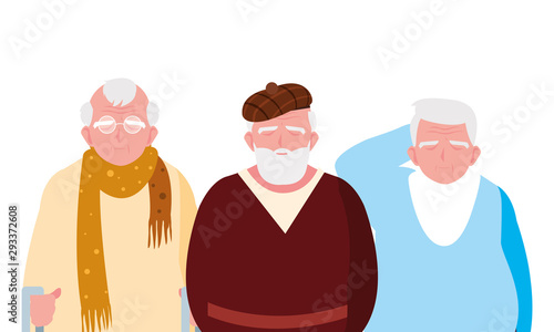 Grandfathers cartoons vector design icon
