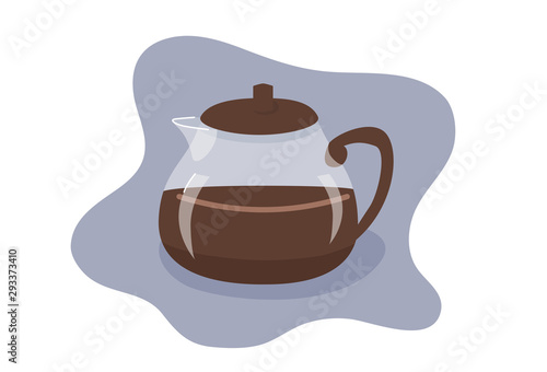 Coffee pot flat vector illustration