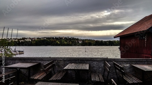 Photography cloudy stockholm overlooking the sea
