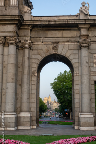 The Alcala Door built in 1778 (Puerta de Alcala) is a gate in the center of Madrid, Spain. It is the landmark of the city.