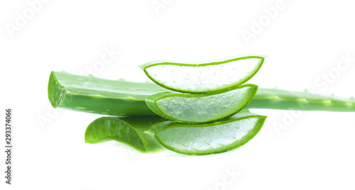 Slice Aloe Vera isolated on white background