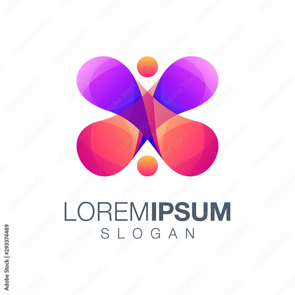 letter X gradient color logo design letter X gradient color logo design