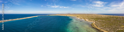 Wallpaper Mural Aerial view of coast of Curaçao in the Caribbean Sea with turquoise water, cliff, beach and beautiful coral reef around Eastpoint Torontodigital.ca