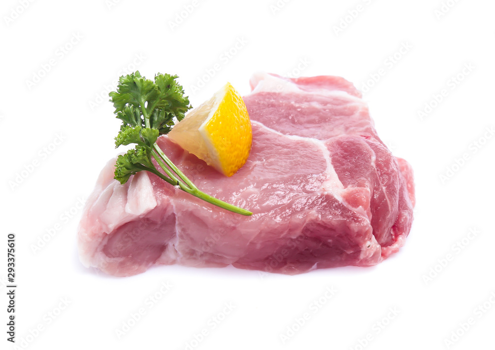 Fresh raw beef steak isolated on white background Fresh raw beef steak isolated on white background