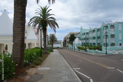 Bermuda citiscape pastel vanishing point street scene © Jeffrey