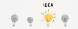 Abstract vector flat design lightbulb idea icon