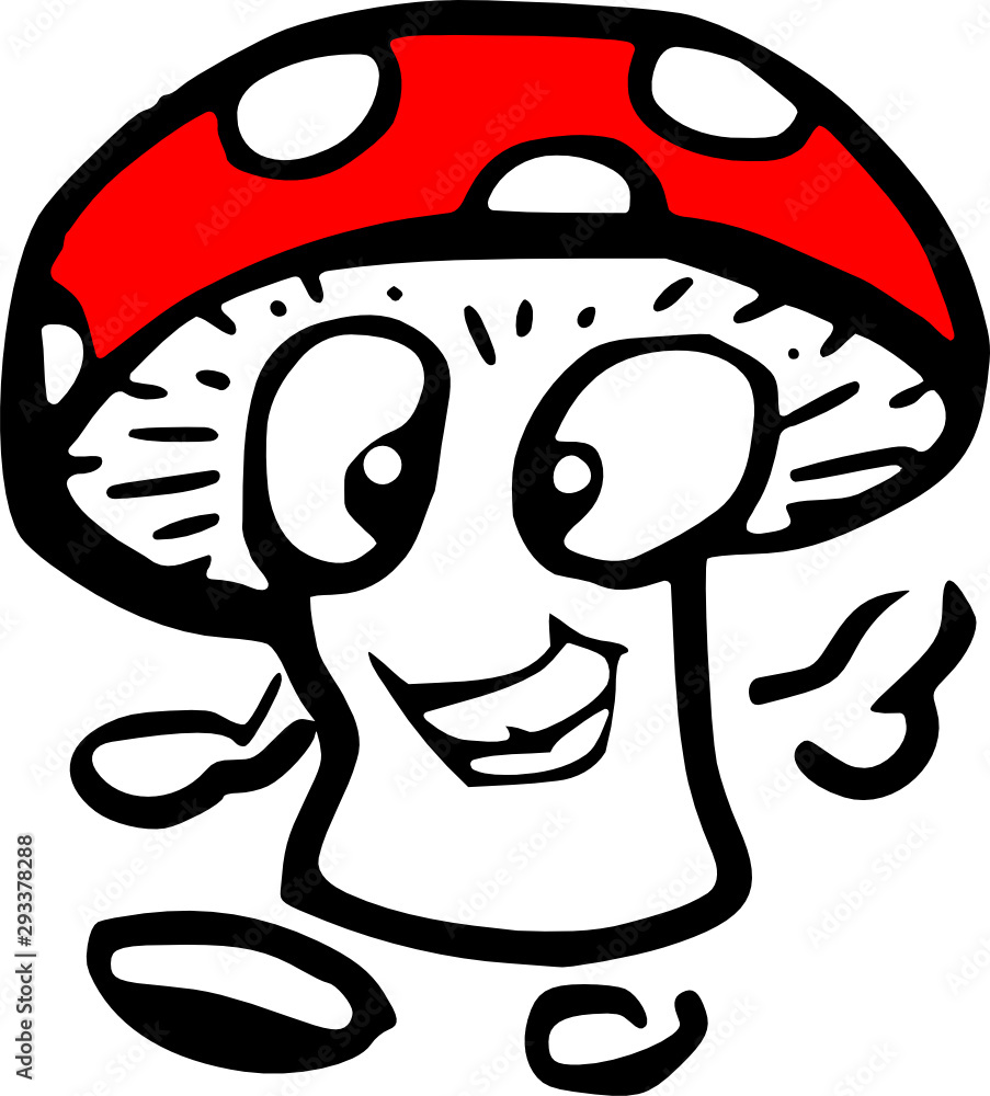 Funny little mushroom emoticon - vector illustration Funny little mushroom emoticon - vector illustration