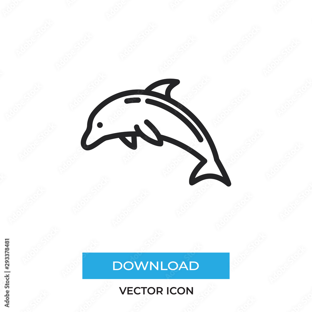 Dolphin vector icon, simple sign for web site and mobile app.