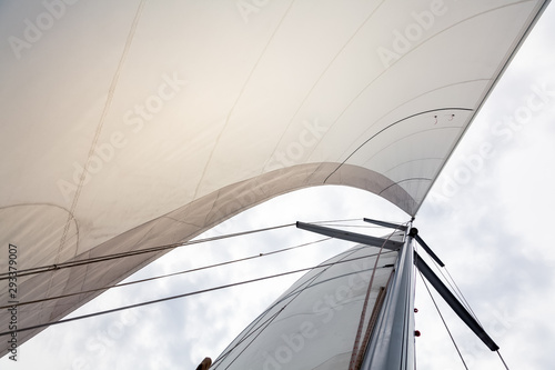Schilderij op canvas Sailing boat sails background