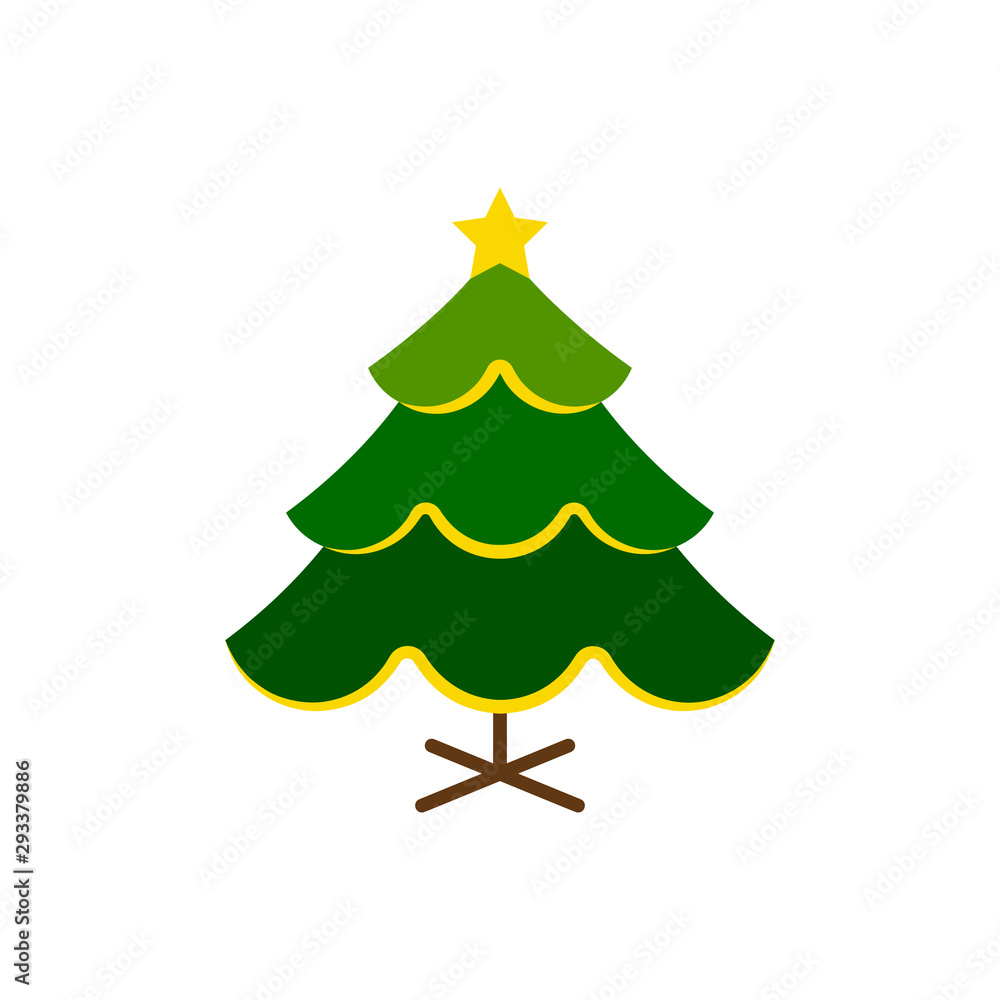 Fototapeta premium Christmas Tree new year winter flat vector icon