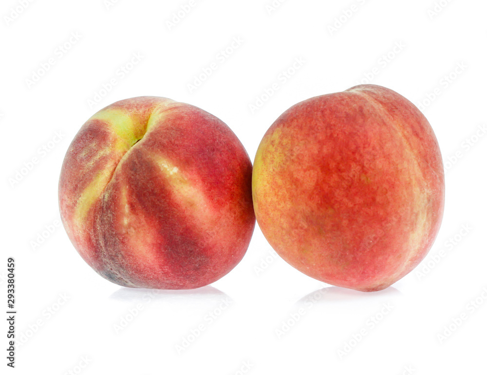 Peach with isolated on white background Peach with isolated on white background