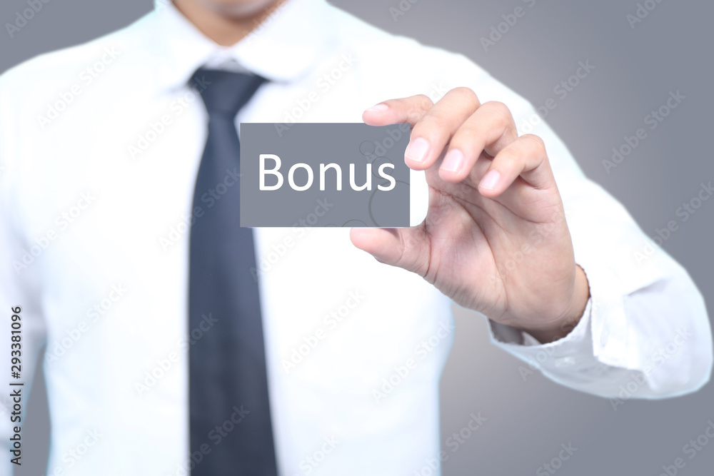 business Man holding card with message business Man holding card with message