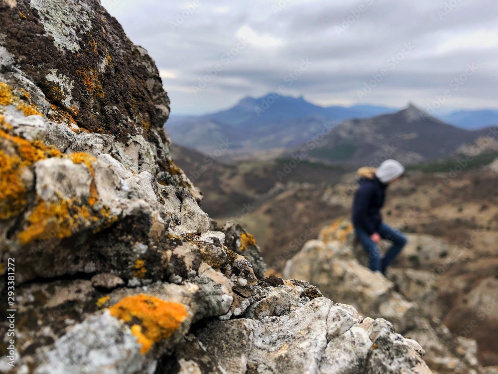 Fototapeta premium hiker in the mountains
