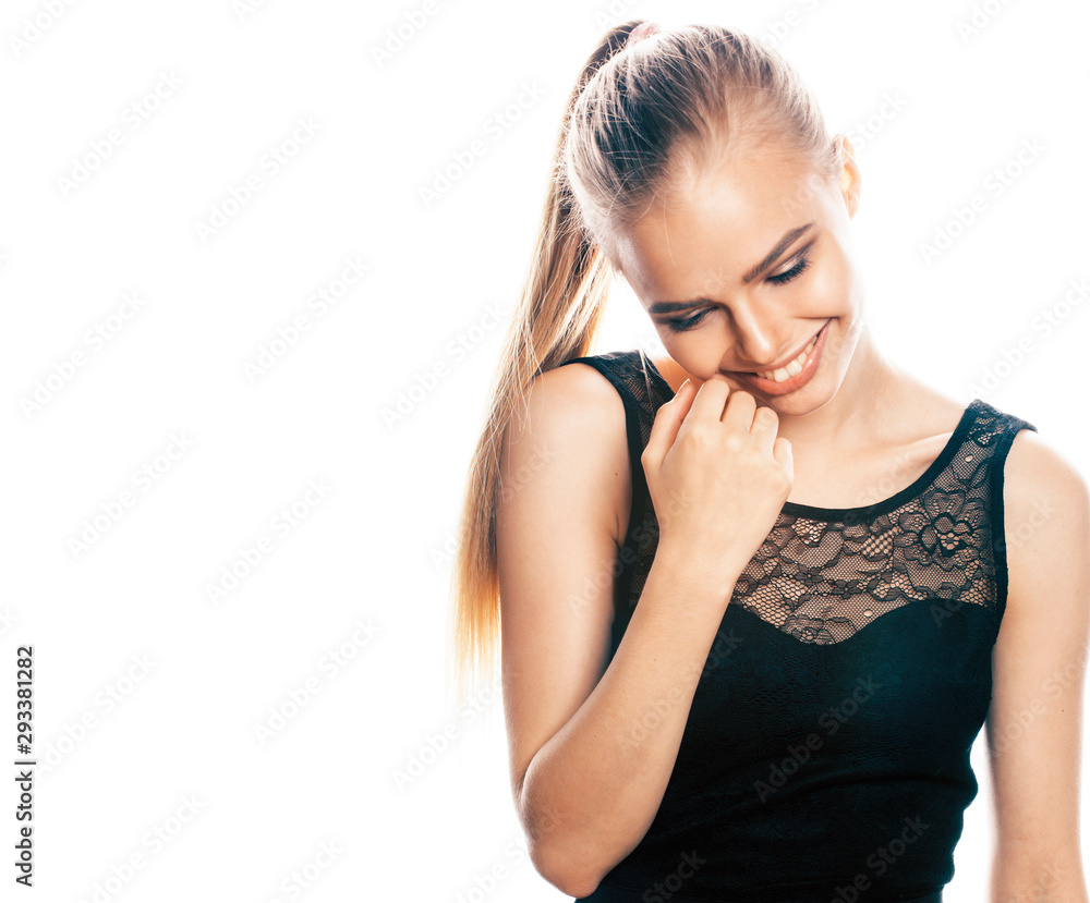 beautiful woman dressed elegant posing in the studio on white background isolated beautiful woman dressed elegant posing in the studio on white background isolated