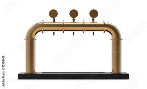 Beer Tower Pump Bar 3d Render Gold Crane Front